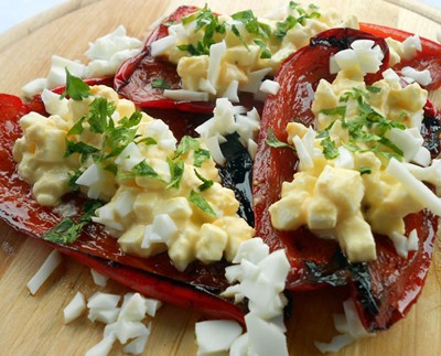 Opečené papriky s Balkánským sýrem